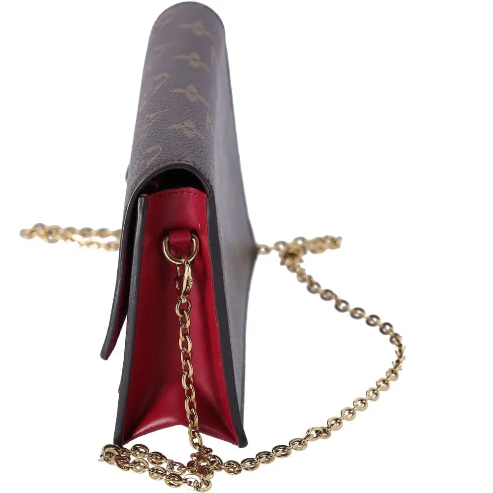 Louis Vuitton Portefeuille Flor M67404 Chain Wallet Crossbody Monogram Fuchsia - Picture 3 of 9